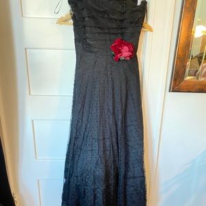 Homecoming / Prom / Formal Black lace strapless Flared Dress
